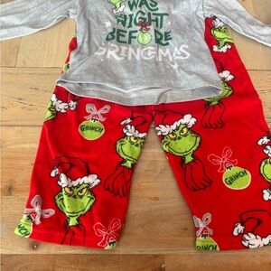Grinch Kids Pajamas Set - Gray and Red